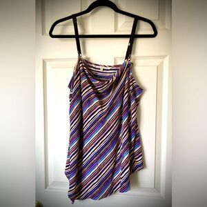 RACHEL ROY multicolor tank, diagonally-striped, asymmetrical, adjustable straps